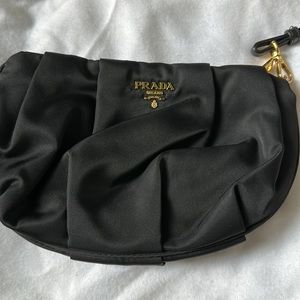 Authentic Prada Tessuto Nylon Black Wristlet Clutch